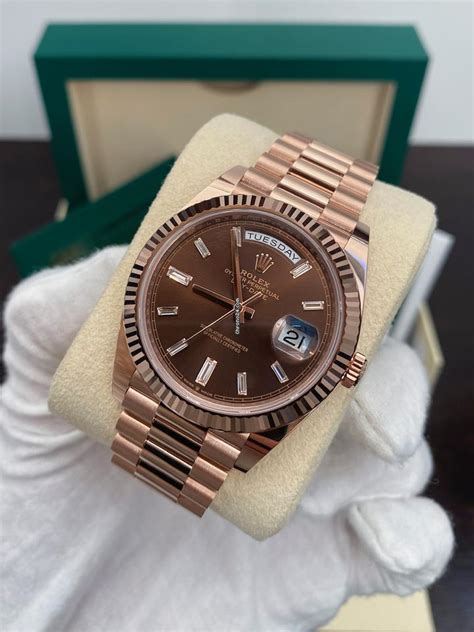 rolex day date chocolate rose gold|rolex day date chrono24.